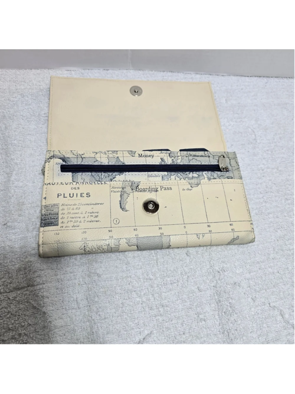Women's Unbranded Travel Map Wallet One Size Beige Blue